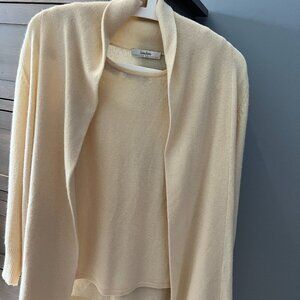 Neiman Marcus  butter yellow cashmere set